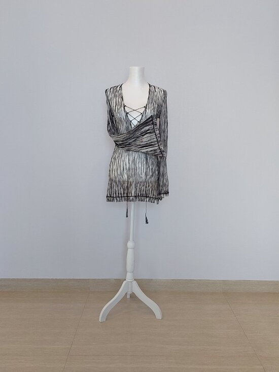 Exquisite Missoni Mare Knit Fringe Lace-Up Cover-Up - IT 46 US10 (L) - Picture 2 of 10